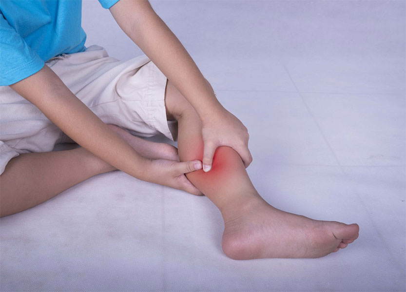 photo of child's leg in pain
