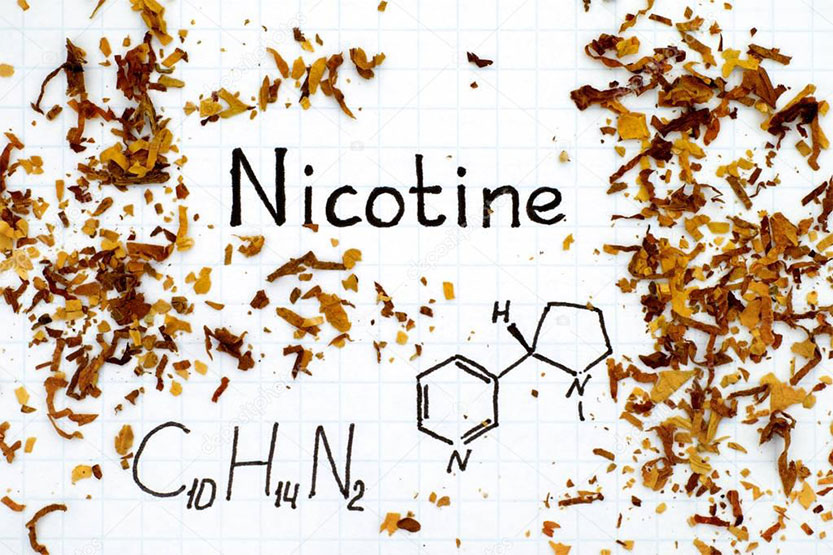 photo of nicotine chemical symbol